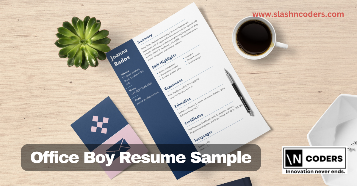 Office Boy Resume Sample