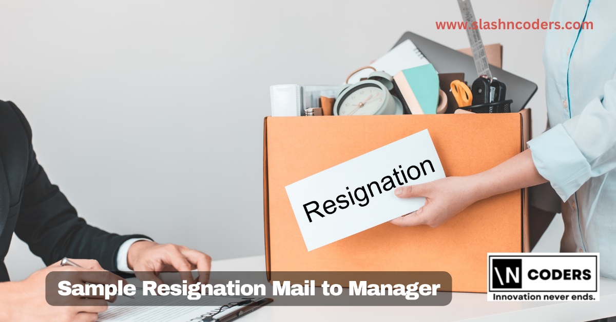 Sample Resignation Mail to Manager